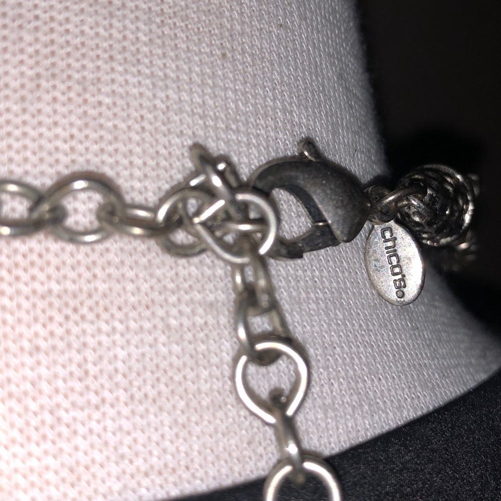 Chico's Cercelo Silver Toned 6 Strand Necklace 10” Shortest - Picture 4 of 8